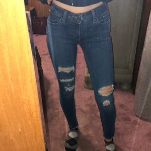 Levi’s 535 Super Skinny Distressed Jeans